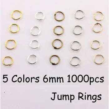 

YAGE 6*0.7mm 1000pcs 5 Colors Iron Jump rings,Gold,Rhodium,Bronze Jewelry Findings for jewelry making