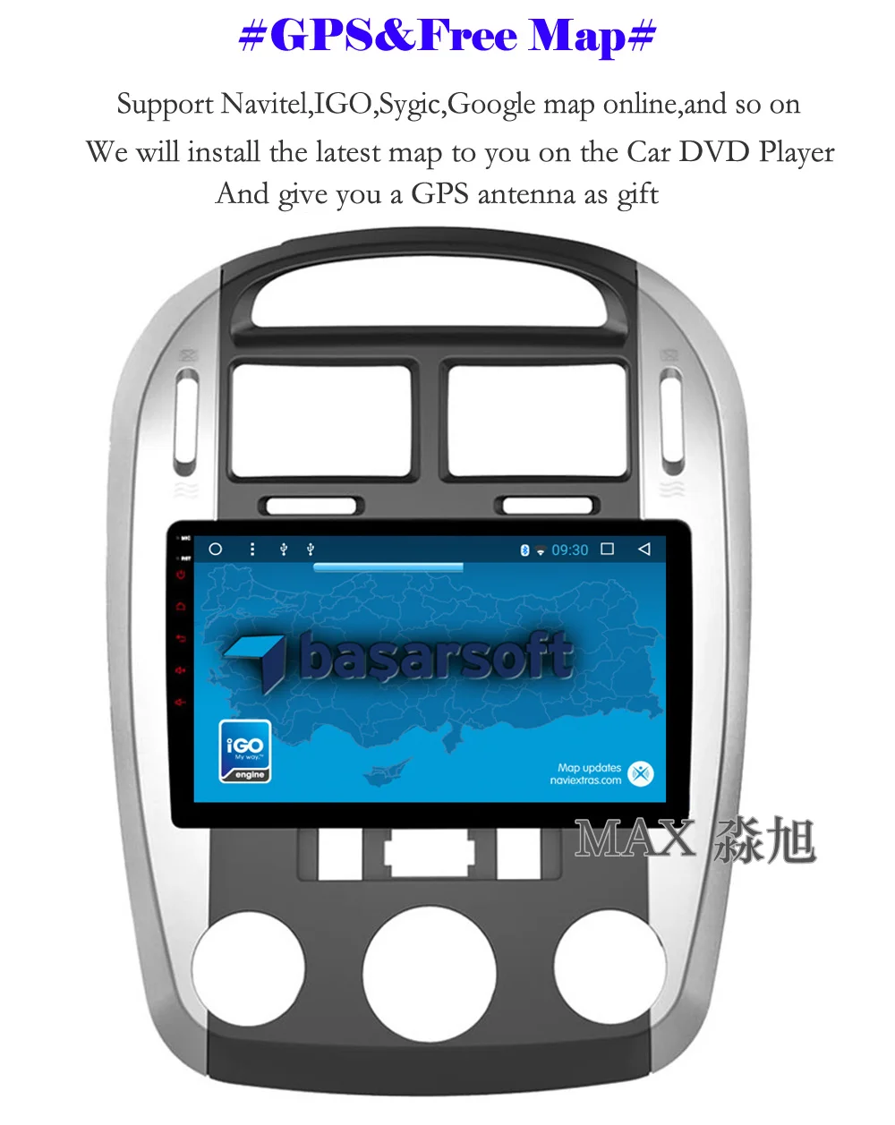 Cheap MAX Android 8.1.0 GPS Navigation System For KIA Cerato 2004 2005 2006 2007 2008 Car DVD Radio RDS Bluetooth 4G WiFi SWC Free Map 2