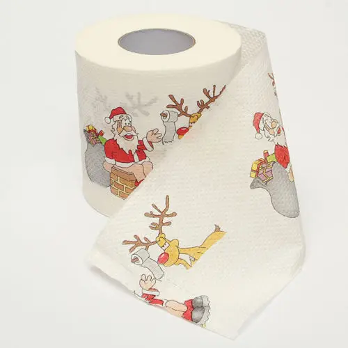 

Christmas Roll Paper Printed Santa Claus And Elk Hot New Reindeer Christmas Toilet Paper Tissue Christmas Decorations For Home