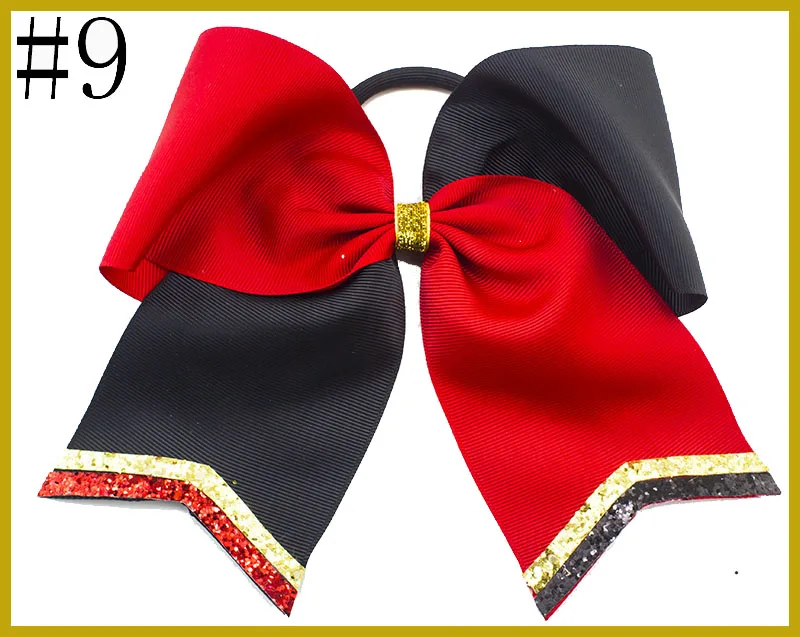 

free shipping 30pcs glitter cheer hair bows Cheerleading Bow With Glitter Tails