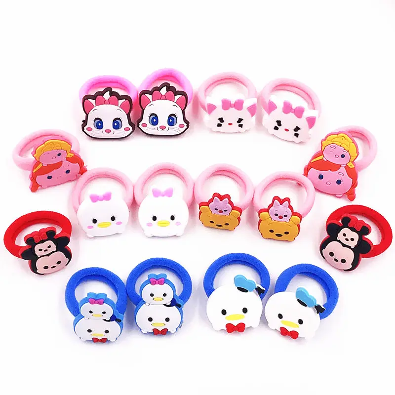 

16Pcs Tsum Tsum Daisy Marie Cat Bear Donald Minnie girls hair bands hair accessories Headbands turban Cartoon hair scrunchies