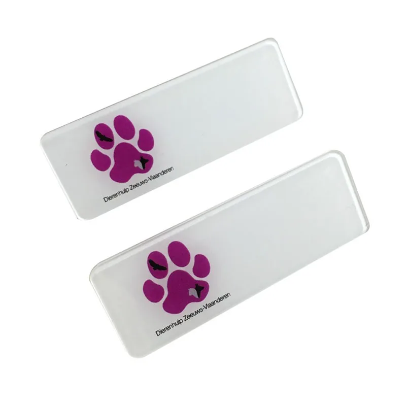 

10pcs custom acrylic ID badge 6*2cm staff personalized plastic name tag holder