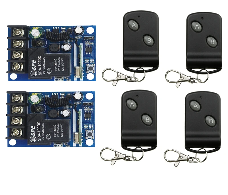 DC 12V 24V 36V 48V 8A 1 CH RF беспроводной пульт дистанционного управления 2 * приемника и 4