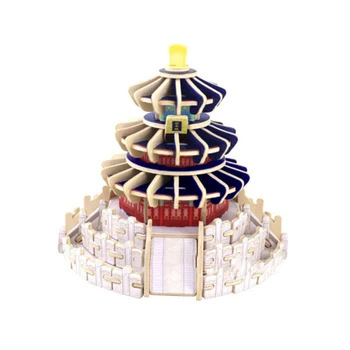 

New Arrivals Educational Wooden Puzzle Famous Spot Puzzles Children DIY 3D Puzzle Model Puzzle Building Model
