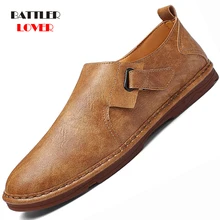 Zapatos informales de cuero de vaca genuino para hombre, mocasines hechos a mano, mocasín vintage, zapatos planos de goma antideslizantes para hombre de talla grande 38-47