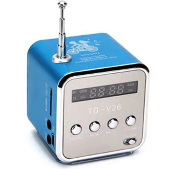 

100pcs/lot Multiple colors MINI USB SPEAKER TD-V26 TF MICRO SD MUSIC PLAYER PORTABLE FM RADIO