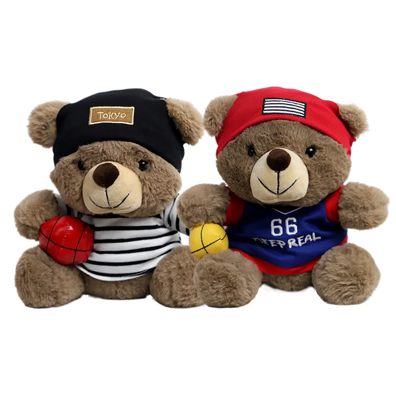 

High Quality Basketball Bear Doll Bear Brother Soft Stuffed Doll Cute Bear Plush Toy Gift For Kids Birthday Gift Doll