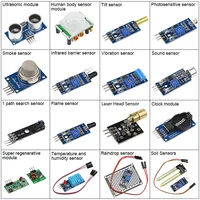 16pcs/lot Raspberry Pi 3 2 Sensor Module Package 16 kinds of Sensor 16 in 1 Sensor Kits for Arduino with Retail Box Case
