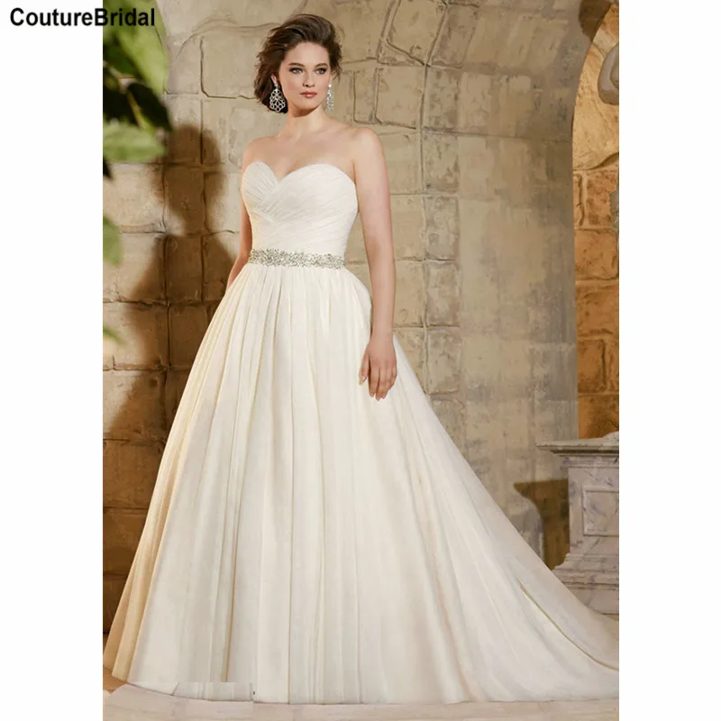 Plus Size Ivory Wedding Dress Elegant Large Size Wedding Gown for Curvy