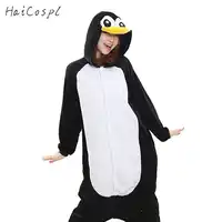Kigurumi Penguin Onesie Vrouwen Pyjama Volwassen Hele Animal Cosplay Kostuum Hansop Flanel Mascotte Party Winter Warm Nachtkleding