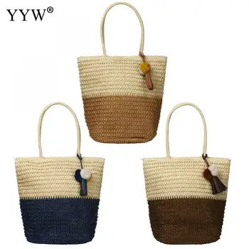 

Women Vintage Beach Straw Summer Bag Handmade Woven Rattan Messenger Handbag 2019 Bohemian Shoulder Bags Tote For Ladies