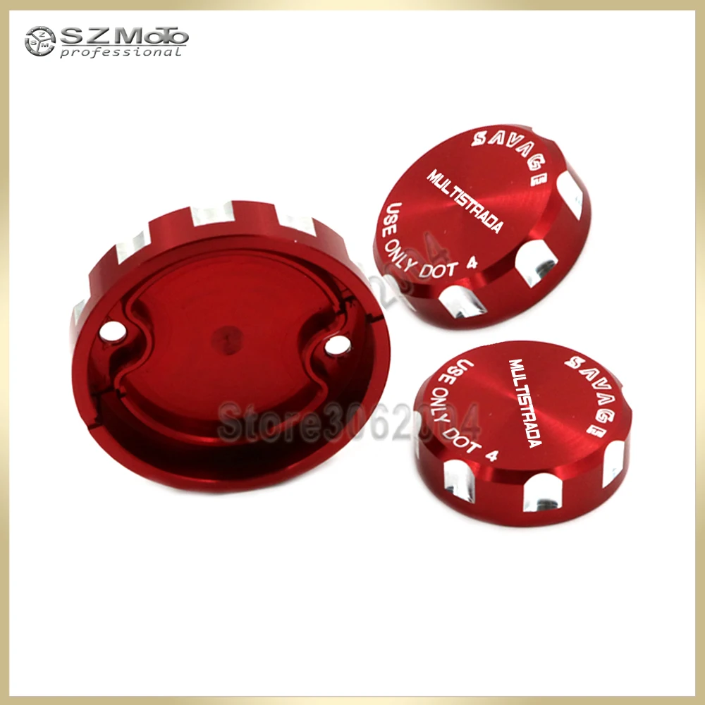 

For DUCATI Multistrada 1200/S 2010-2014 Front Brake Reservoir Cover Motorcycle Master Cylinder Oil Fluid Cap With Logo Red