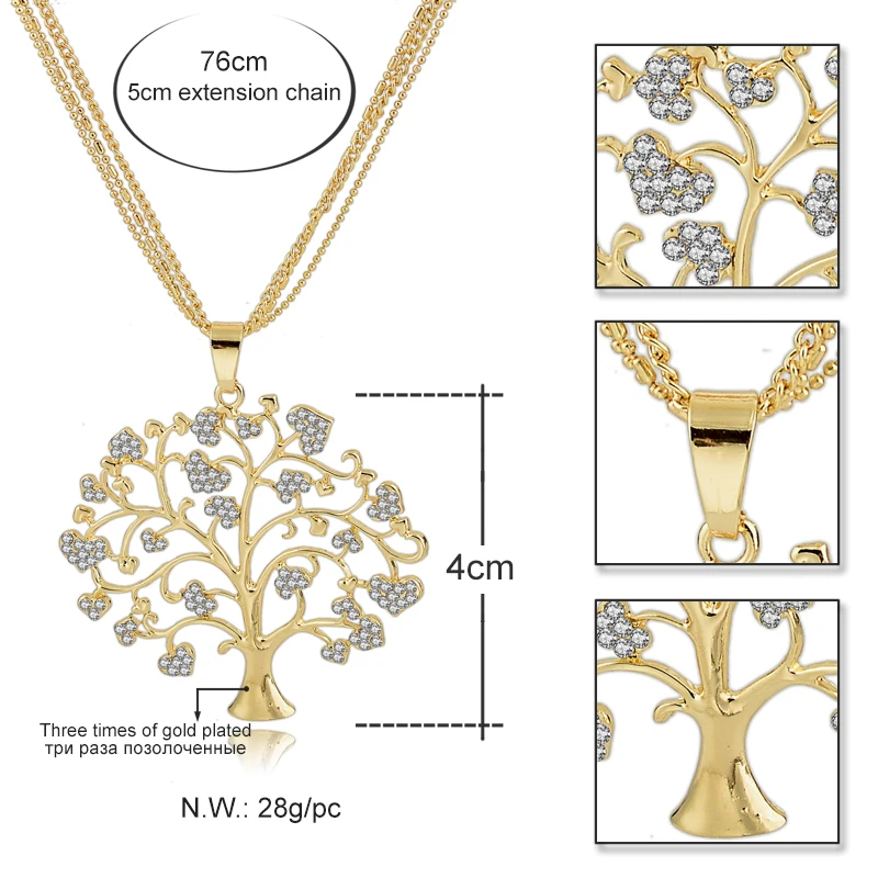 LongWay уникальный кристалл дерево жизни золотые ожерелья и подвески цветные цепочки ожерелья для женщин новогодние подарки SNE160113