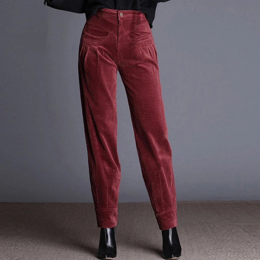 Winter Autumn Women Wine Red Black Corduroy Lantern Trousers , Fall Female Woman Pants - Pants & Capris - AliExpress