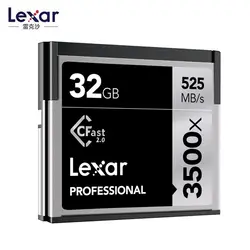 Оригинальный Lexar натуральная Cfast2.0 карты памяти 32 ГБ 128 г 3500X до 525 м/с 64 г 256 г для профессиональной камеры sony Камера карты памяти