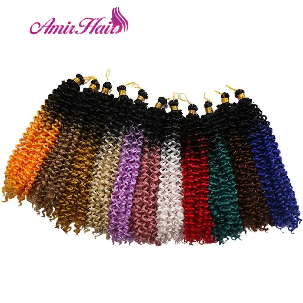

Amir Water Wave Ombre Synthetic Braids Hair Bulk Freetress Afro kinky Twist Crochet Bundles Braiding Hair Extensions For Woman