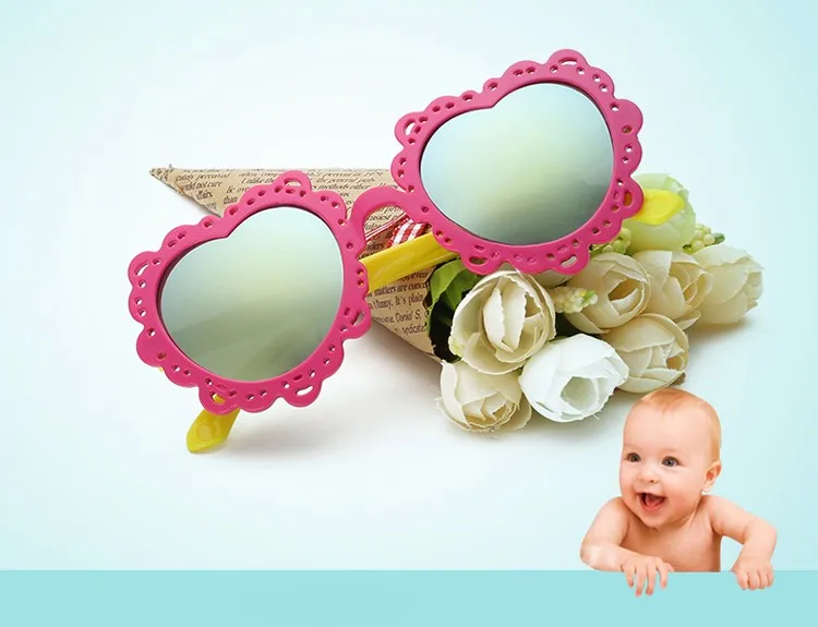 Лаура Фея Мода цветок сердце форма дизайн солнцезащитные очки UV400 защиты дети мальчики девочки солнцезащитные очки oculos infantil
