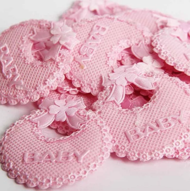 Слюнявчик из розовой/синей ткани в стиле Baby Shower бирки сделай сам Подарочные на