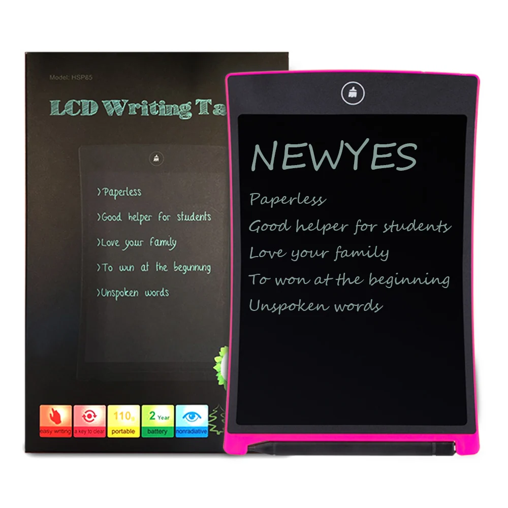 NEWYES 8 5 inch Ultra thin LCD Writing Tablets Portable E Writer Paperless Kids Gifts for Drawing Board Free Shipping Black 