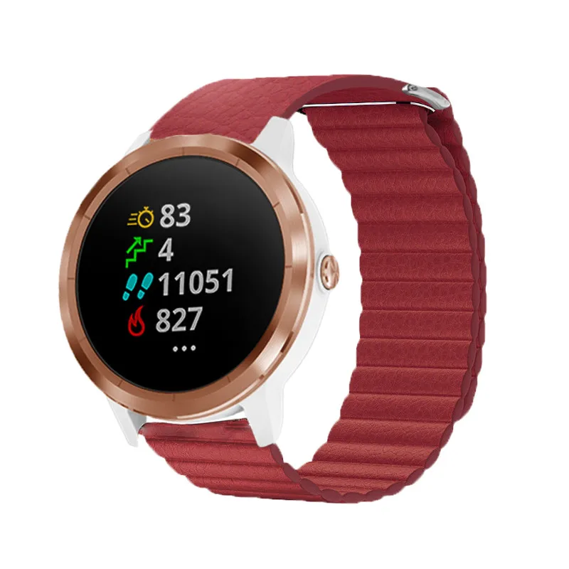 Магнитный кожаный браслет для Garmin vivoactive 3 музыкальный шнур Forerunner 245 645 ремешок