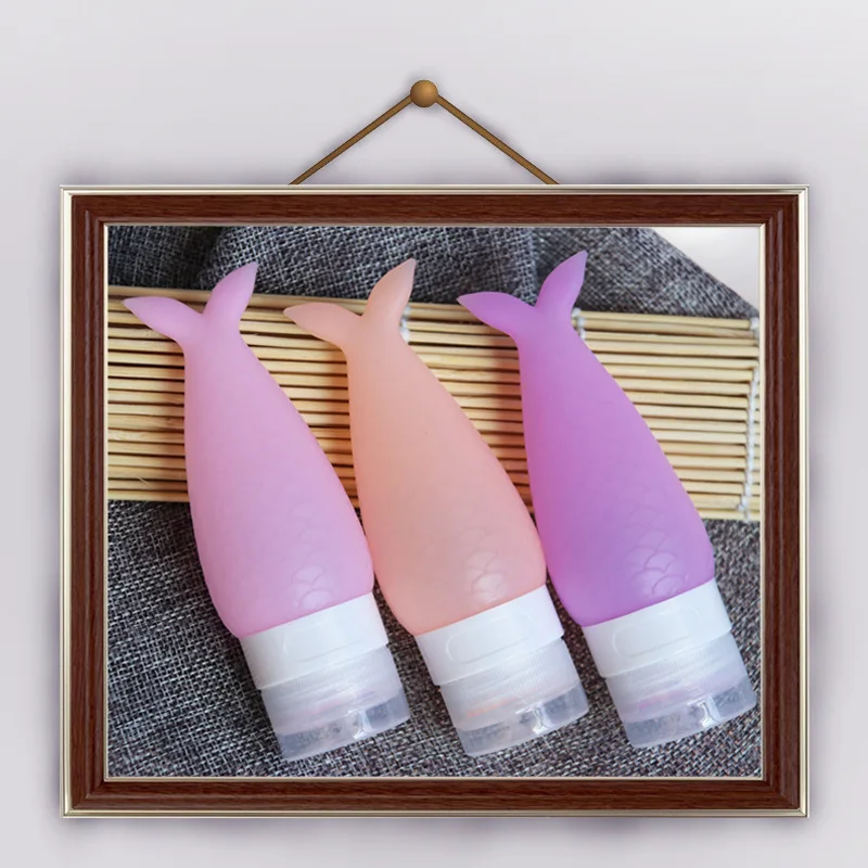 جديد المحمولة حورية البحر سيليكون الفرعية زجاجة الإكسسوارات المنزلية السفر دش هلام مستحلب الجرار الحمام موزع الصابون مستودعات التخزين