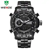 WEIDE Brand Men Sports Watches Men's Multifunction Watch Analog LED Digital Business Steel Quartz Wristwatch Relogio Masculino