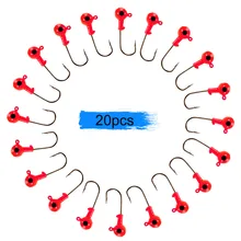 20 штук джиг голова рыболовные крючки колючие Крючки рыболовные Крючки углеродистая сталь мягкие приманки Колючая 1,8 г/3,5 г/5 г/7 г/10 г/14 г