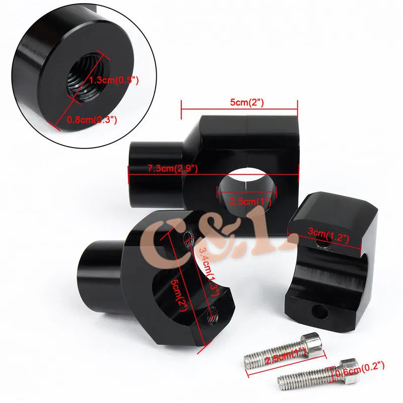 1 Motorcycle Handlebar Shorty Risers Clamp 25mm Fit For Honda