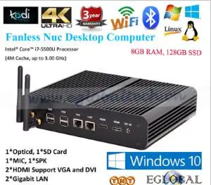 Best Powerful Mini PC with Intel Core i7 4650U 16G Ram 512G SSD TV BOX Desktop Fanless system Powerful Gaming PC