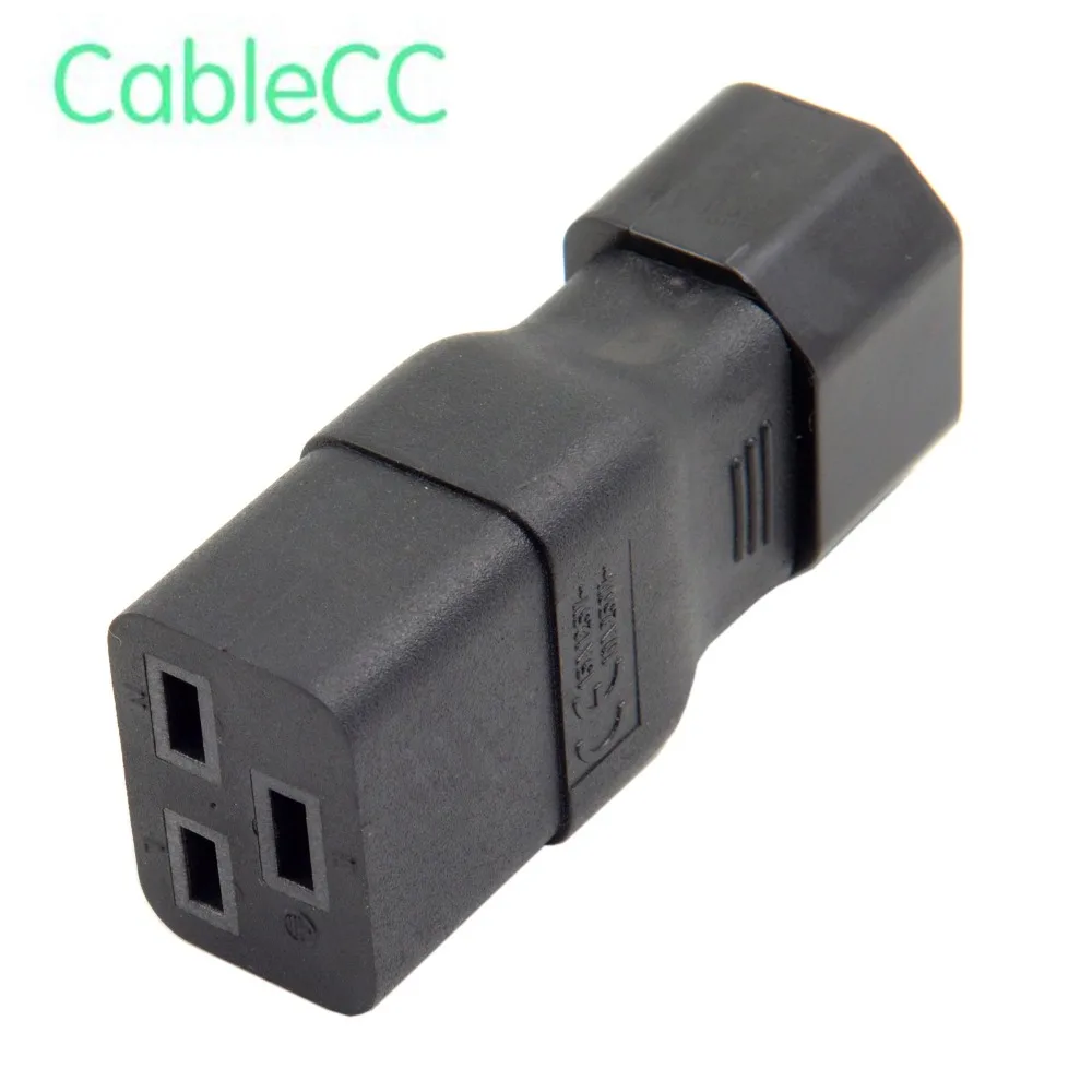 

2pcs/1pcs IEC320 Male C14 to Female C19 Power Mains Extension Adapter for PDU UPS 10A to 16A