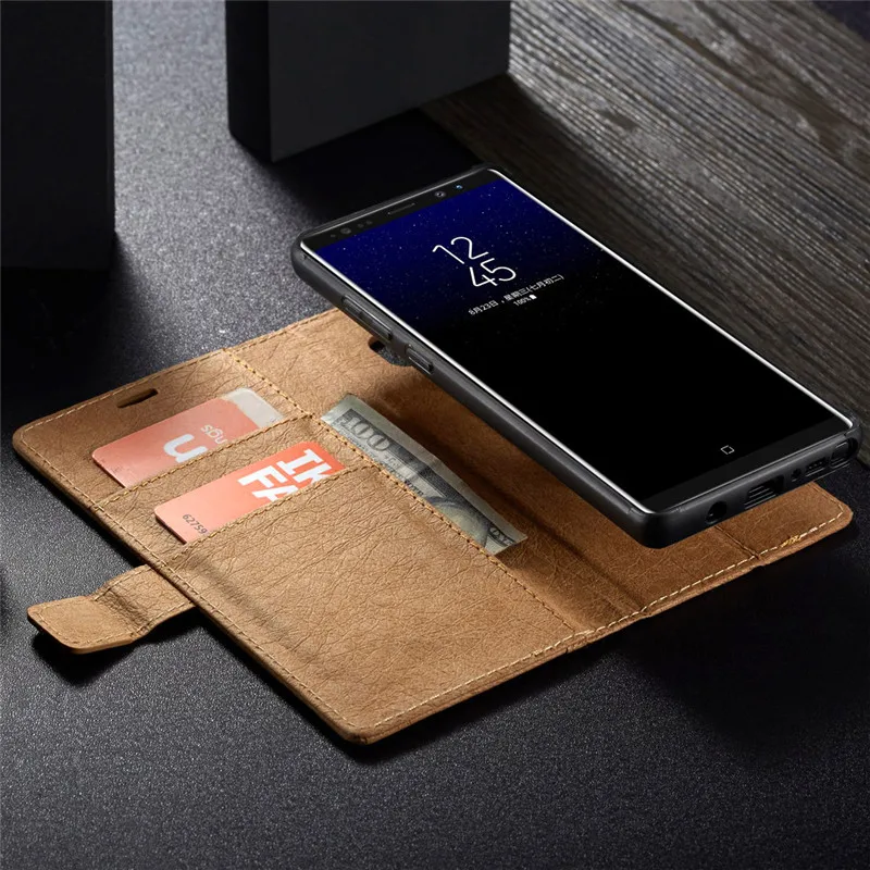 Брендовый кожаный чехол сделай сам для Samsung Galaxy Note 8 S7 Edge S8 S9 Plus 2 в 1 съемный