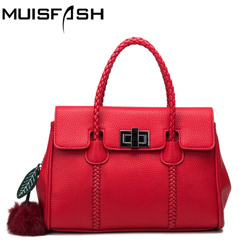 Muisfash genuine leather handbags women bag designer famous brand
