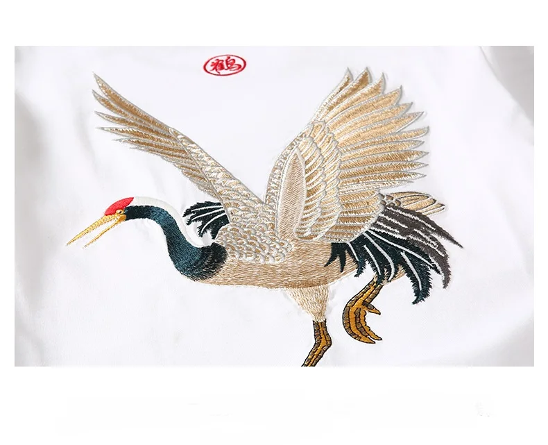 Embroidered Crane Sukajan T-shirt 5