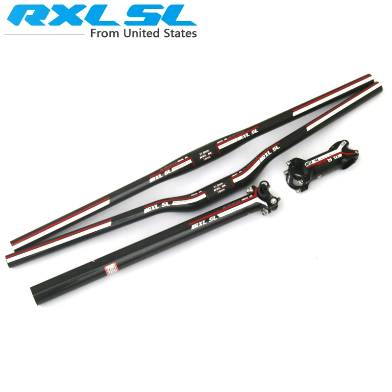 

MTB Carbon Bicycle Handlebar RXL SL MTB Cycling Handlebar Mountain Bike Carbon Bar +Carbon Stem +Seatpost Carbon=1 Set 3K Gloss
