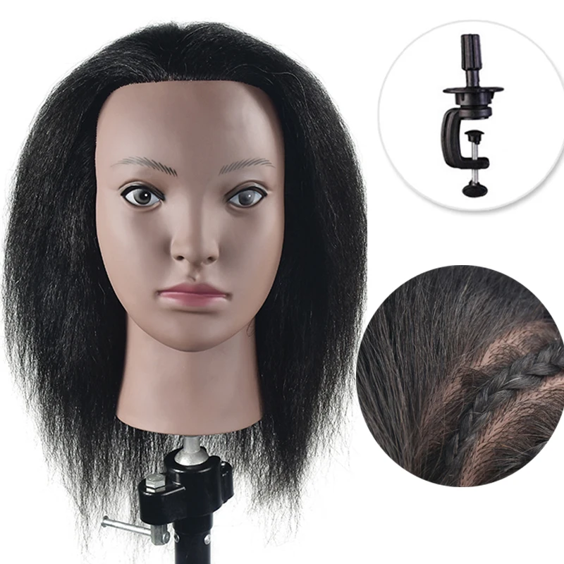 Голова манекена косметологическая с волосами для тренировки корнуолов|head wig|head