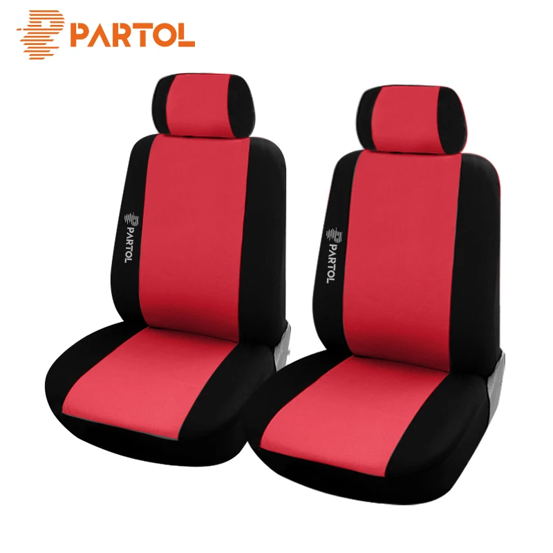 

Partol 2Pcs Car Seat Cover Front Car-styling Storage seat Cover Universal Fit Fashion Washable Interior Accessories Protector