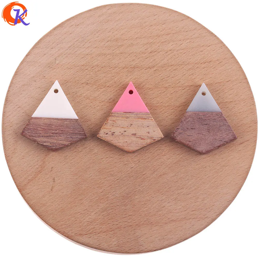 

Cordial Design 30Pcs 26*28MM Jewelry Accessories/DIY Earrings Making/Drop Shape/Natural Wood & Resin/Hand Made/Earring Findings