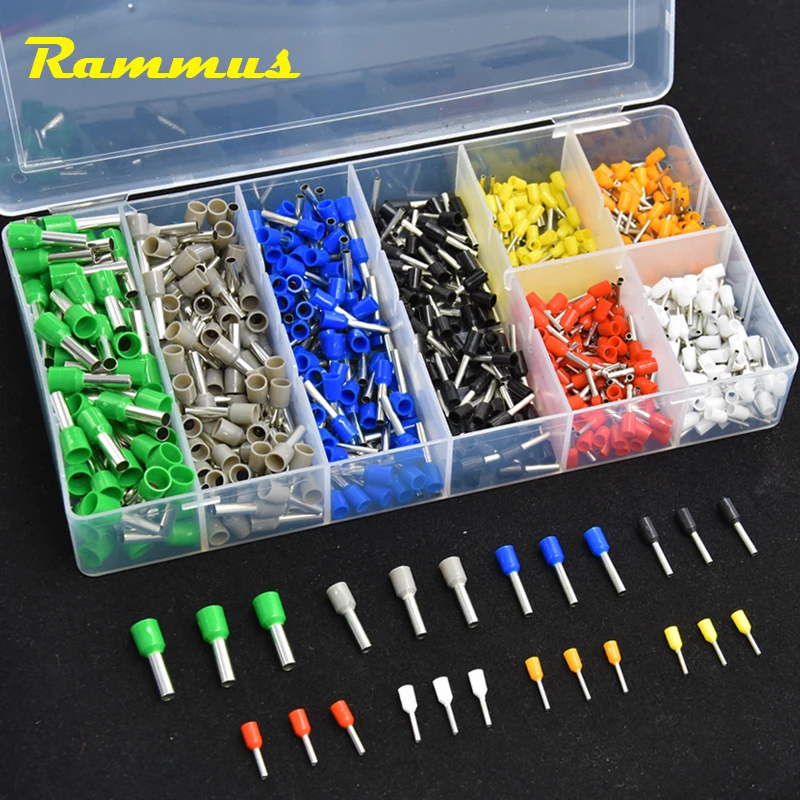 800pcs 22-10AWG Electrical Insulated Cord Pin End Terminal Bootlace Cooper Ferrules Kit Set Wire Cable Crimp Connector Tool |