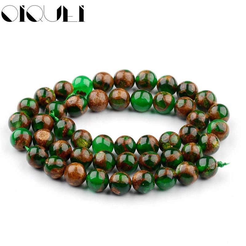 

OIQUEI 8mm 43PCS/Lot Natural Stone Round Spacer Loose Beads For DIY Men's Bracelet Jewelry Making Tiger Eye Stone Bead Wholesale