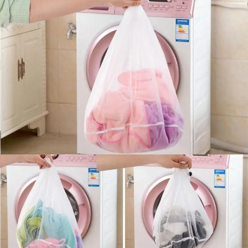 

3 Size Laundry Underwear Mesh Bag Drawstring Bra Products Washing Bags Machine Used Mesh Net Thickened Wash Bag Net Mesh Bags