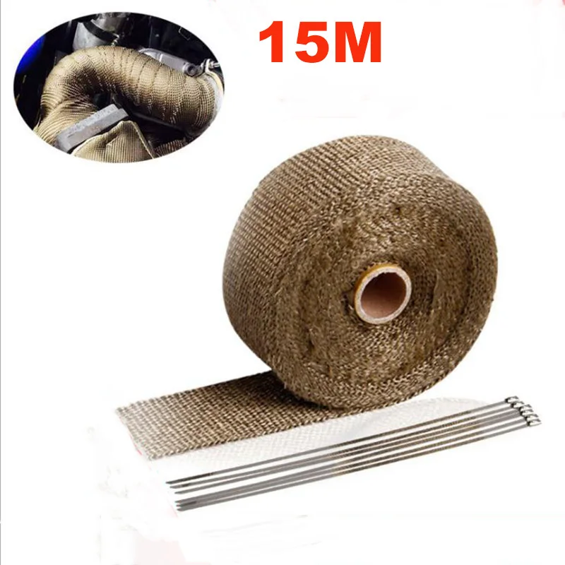 

15M Motorcycles Exhaust Duct Tape Anti-hot Wrap Heat Downpipe Insulation Cloth Roll Motorbike Heat Exhaust Front Pipe Wrap Cloth