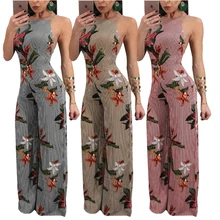 

Women Wide Leg Long Pants Print Chiffon Pants Long Trousers Leisure Side Zipper Fly High Waist Pants Sling Pants