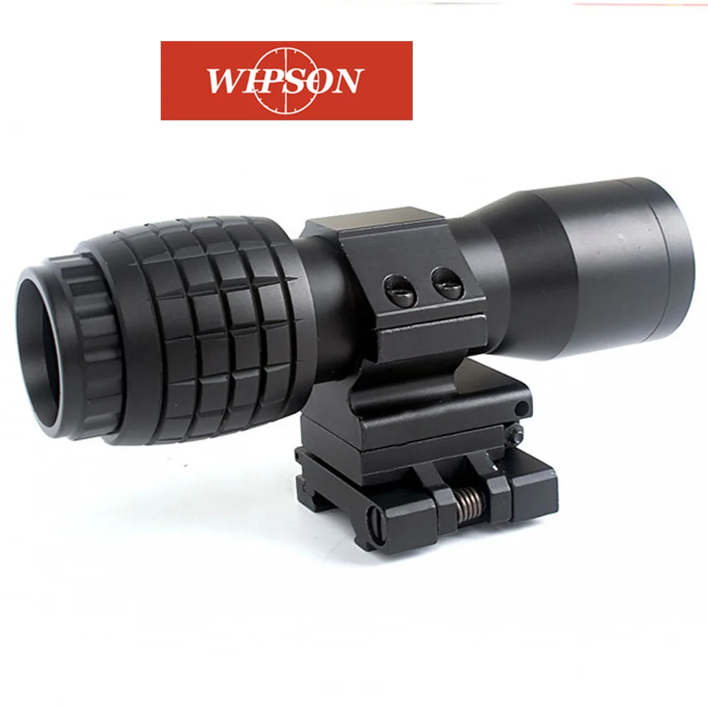 WIPSON Тактический Airsoft 4X лупа увеличительное фокус регулировать с помощью кожаный