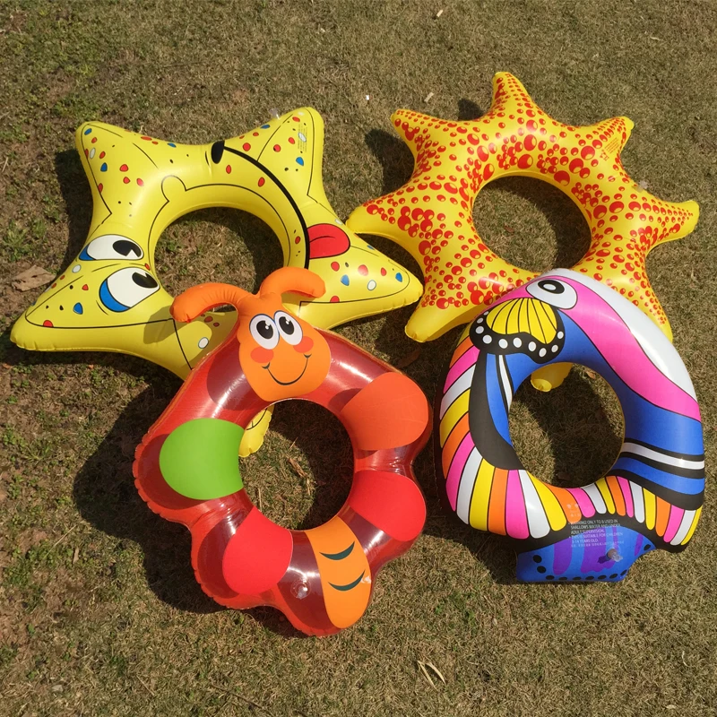 

VILEAD Children's Cartoon Starfish Water Swimming Circle Clown Fish Swimming Ring Inflatable Floating Ring for 3-10 Years Old