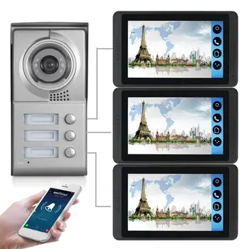

Yobang Security 2/3 Apartment Video Intercom 7 Inch Monitor Wifi Wireless Video Door Phone Doorbell Intercom System APP Control