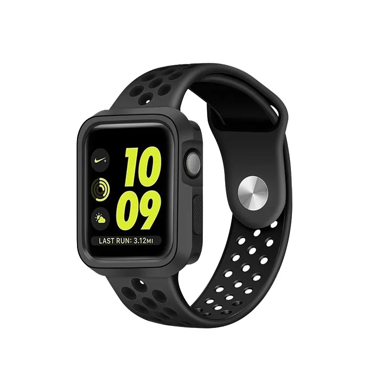 Силиконовый спортивный ремешок для Apple Watch band 4, 3, 2, 42 мм, 44 мм, iwatch band 38 мм, 40 мм, наручный браслет, чехол для часов, набор аксессуаров