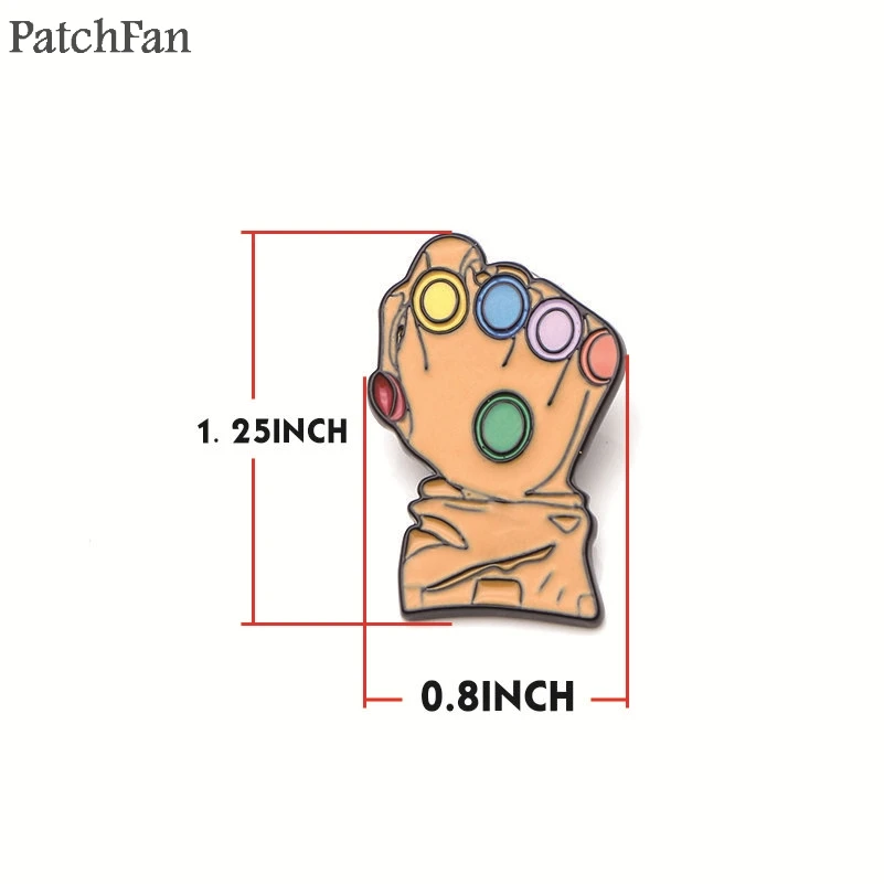 Patchfan Thanos Infinity Gauntlet цинковые булавки para рюкзак галстук Одежда для сумки рубашка Значки броши для мужчин и женщин A0969