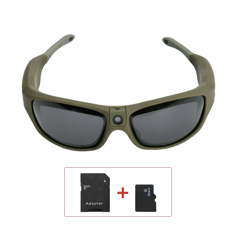 Водонепроницаемый Смарт видео Запись Солнцезащитные очки Спорт на открытом воздухе экшн-камера с поляризованными УФ-защитой защитные линзы спортивный дизайн - Цвет: Зеленый