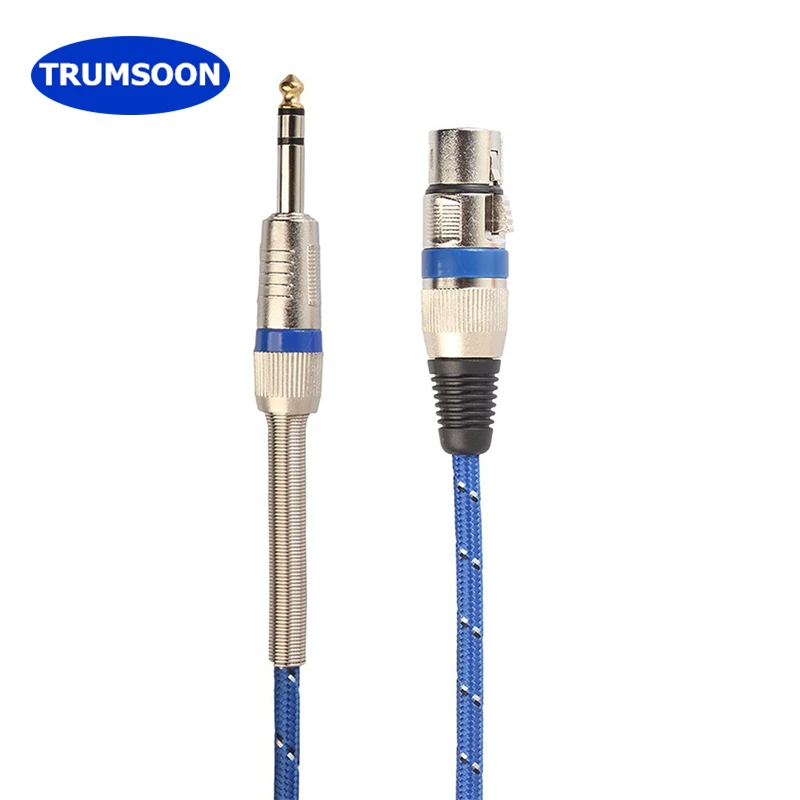 Trumsoon Microphone Wire Cable XLR Female to Jack 6.35/6.5mm Male for Microphone Speaker Mixer