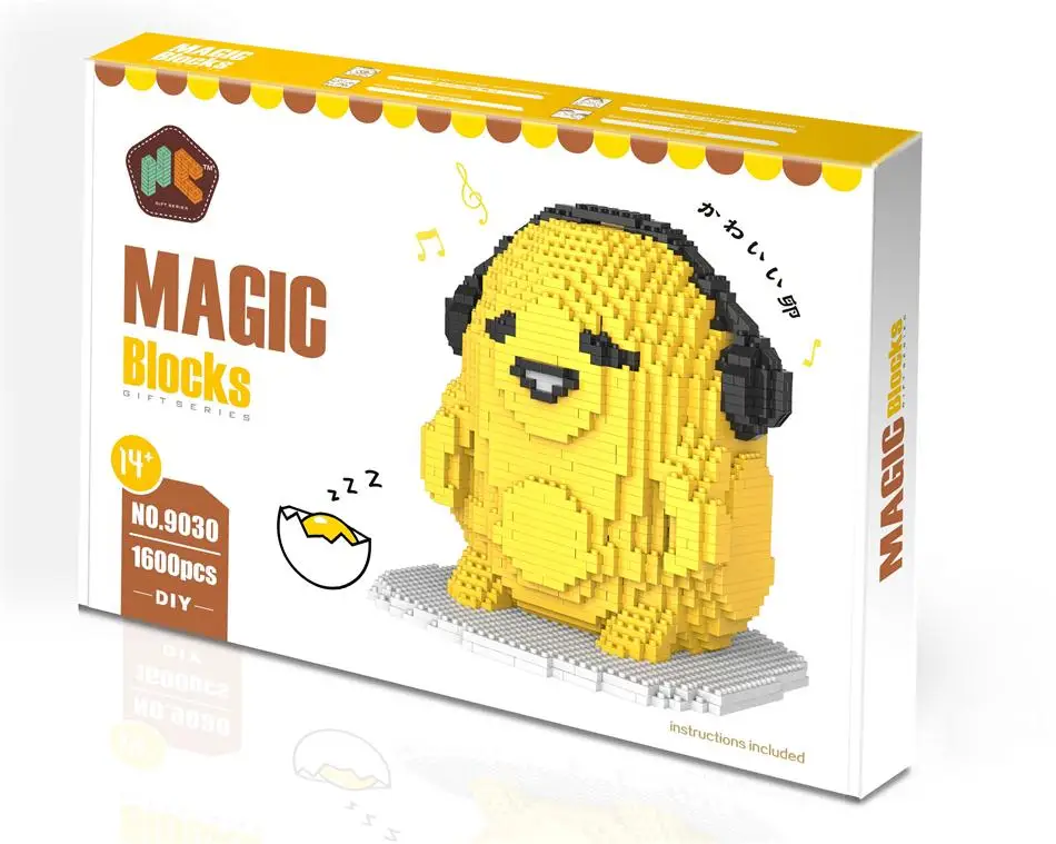 HC мини блоки мультфильм яйцо модель блоки Gudetama аниме создатель строительные игрушки Дети микрокирпич игрушки для детей 9029-9030 - Цвет: 9030 with box